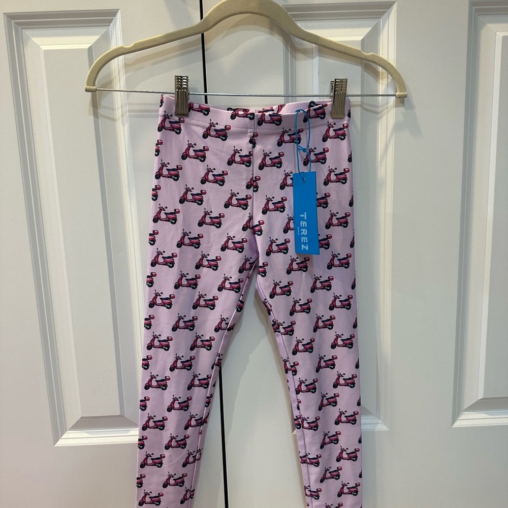 Terez Pink Scooter-Print Girls' Leggings